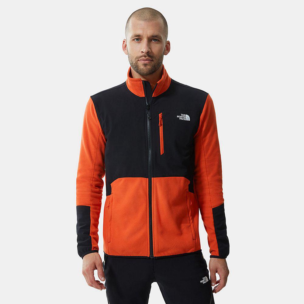 The North Face Glacier Pro Full-Zip Ανδρικα Μπουφάν Fleece - Πορτοκαλι / Μαυρα (DWKJ49803)